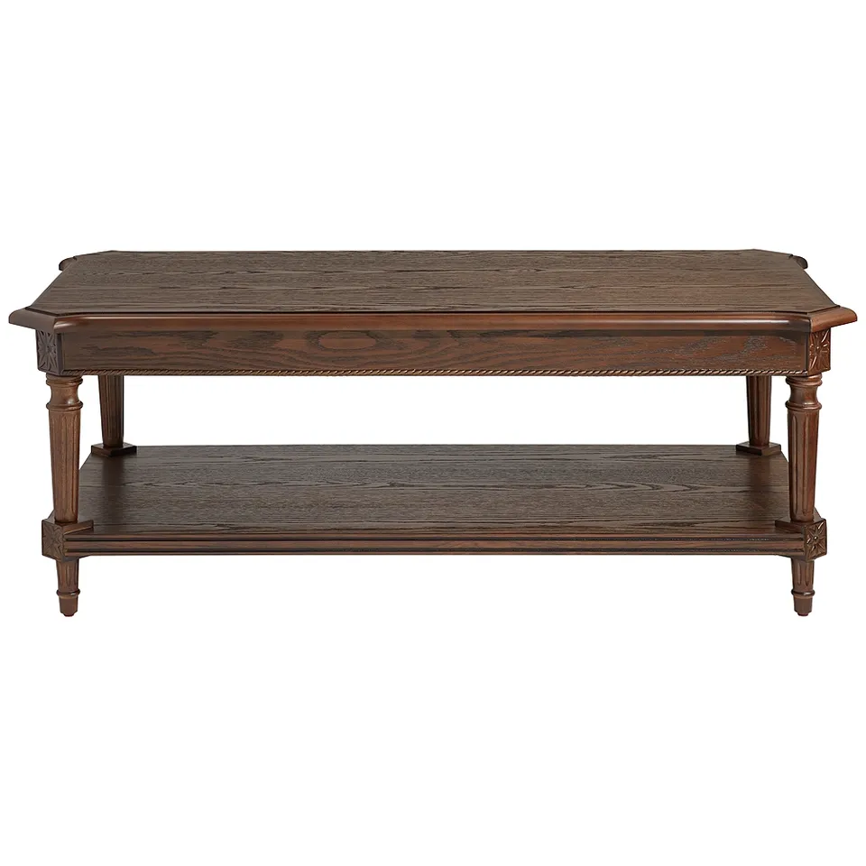 Pullman 48" Wide Distressed Walnut Wood Coffee Table