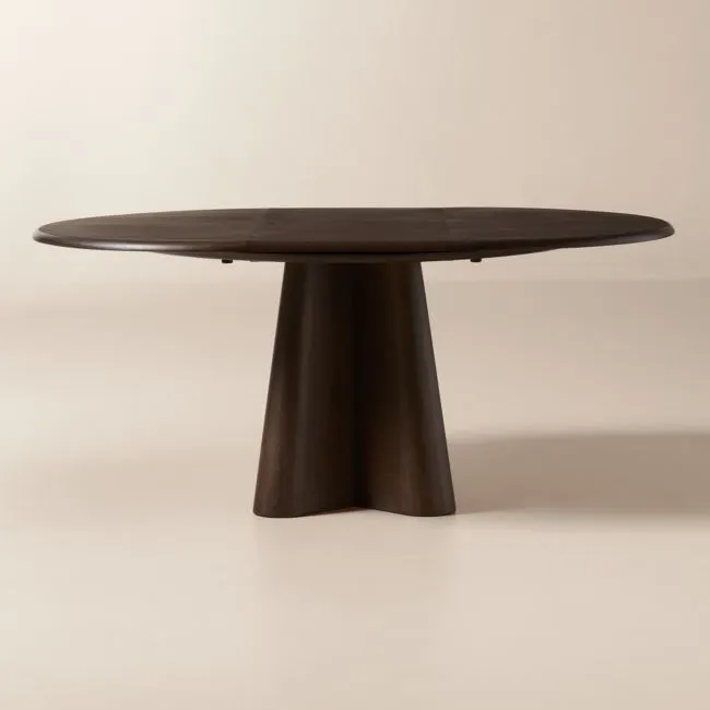 Alder 48-68" Round Mahogany Extendable Dining Table