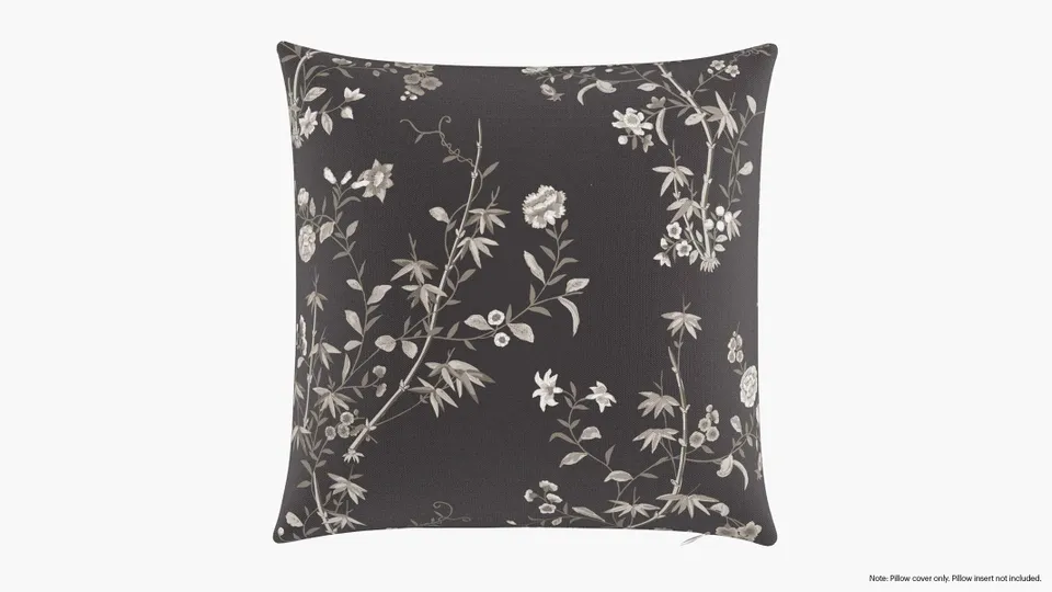 Throw Pillow Cover 20", Black Bamboo Garden, 20" x 20"