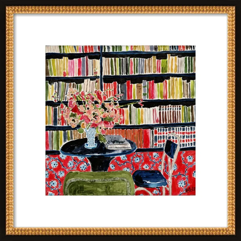 Books with Flowers by Kate Lewis for Artfully Walls