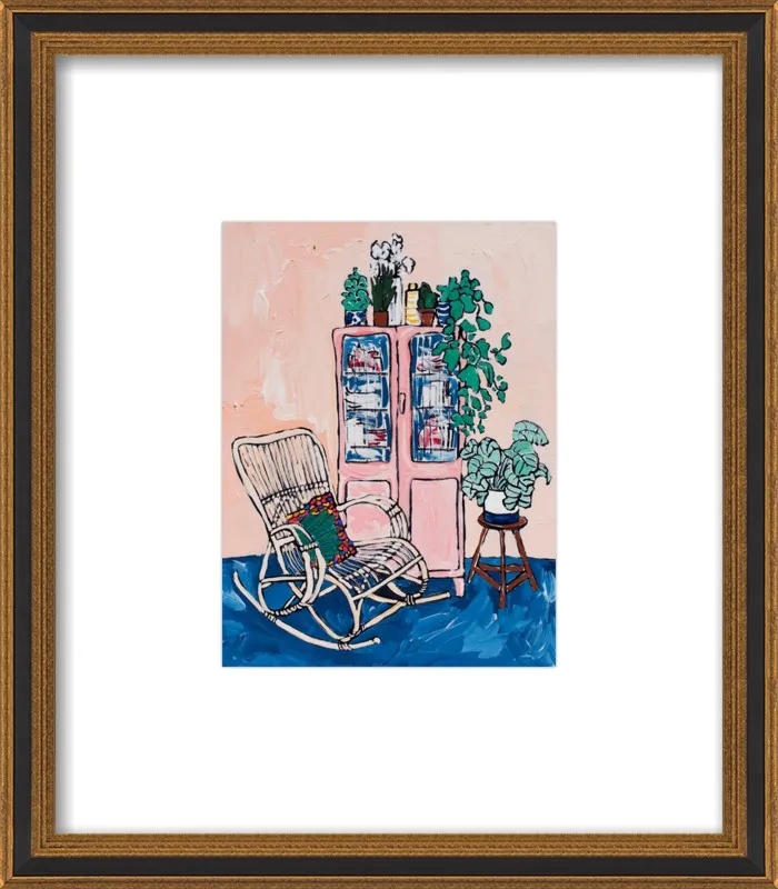 Rocking Chair In Pink Interior by Lara Lee Meintjes for Artfully Walls
