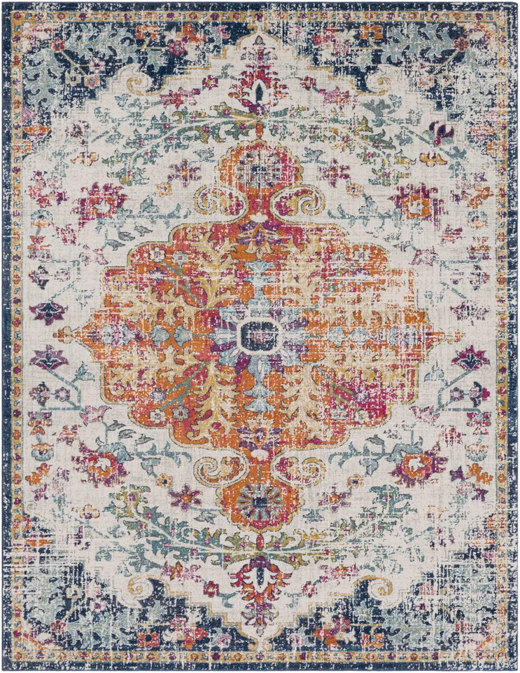 Harput Blue Indoor 7'10" x 11' Machine Woven Rug