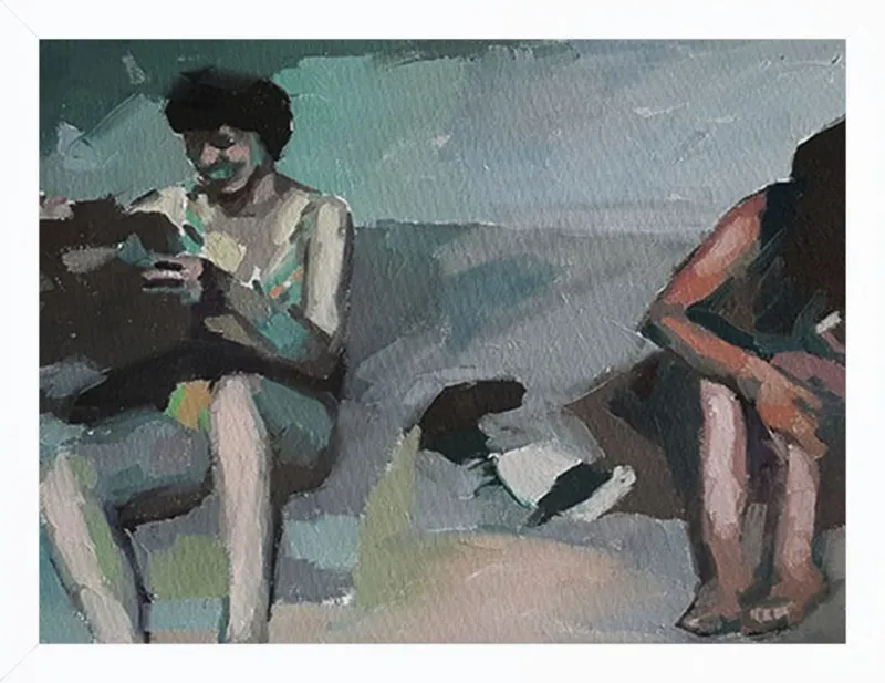 Girls at the beach by Mary Sinner for Artfully Walls