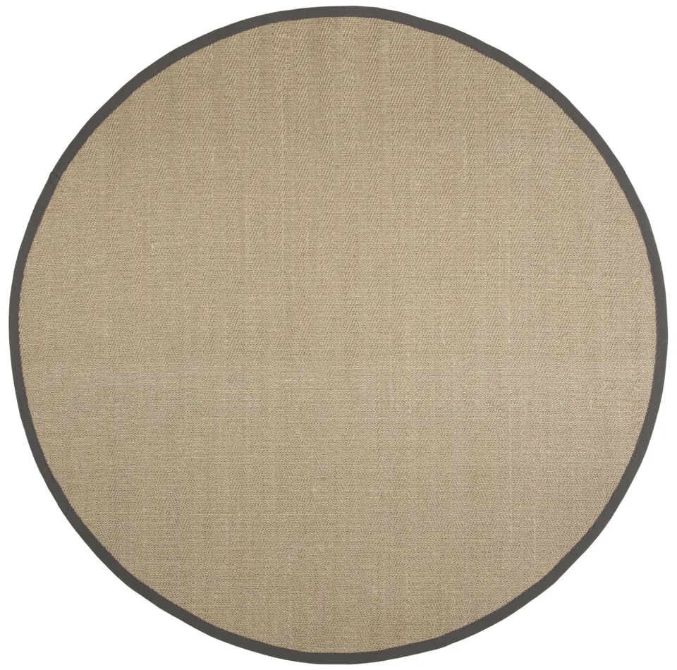 Arlo Home Woven Area Rug, NF134A, Natural/Grey,  6' X 6' Round