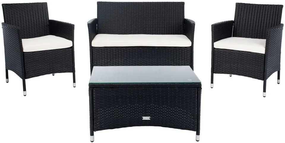 Bandele 4 Piece Living Set - Black / Beige
