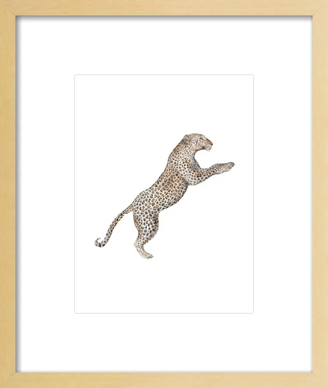 Leaping Leopard Watercolor by Lauren Rogoff for Artfully Walls