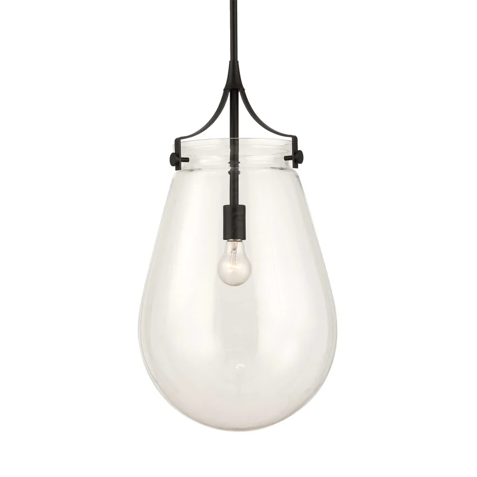 Dewdrop 1 Light Glass Shade Pendant