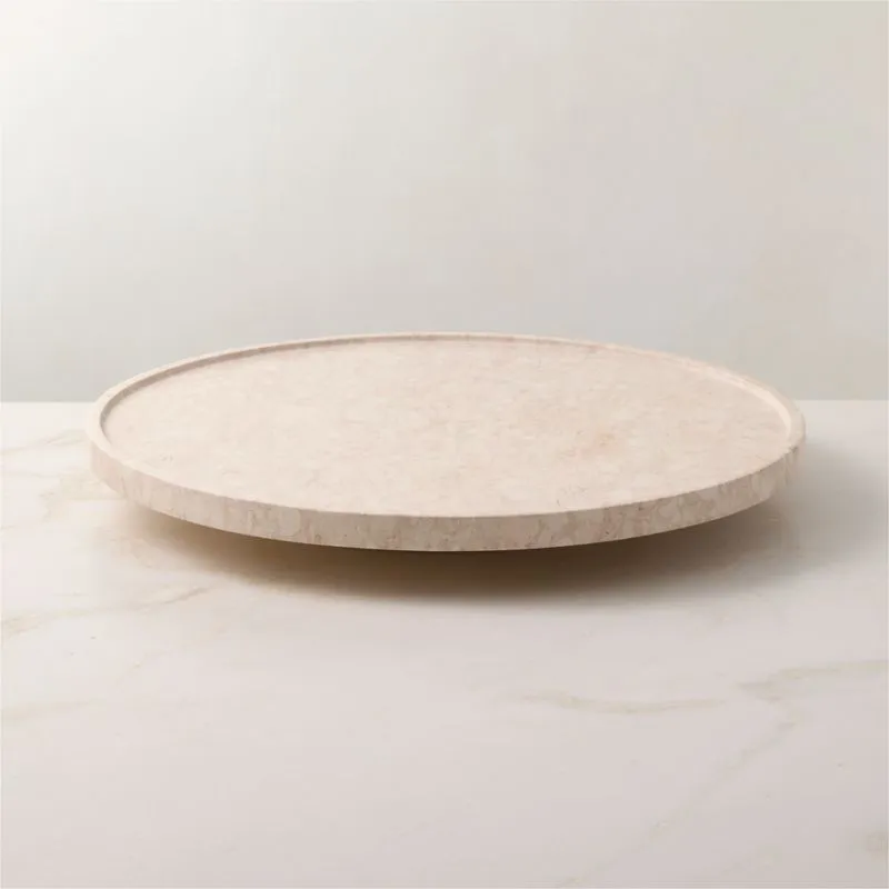 Orcino Round Ivory Marble Lazy Susan