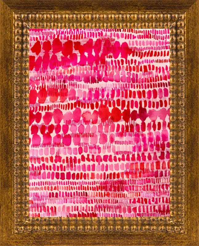 Pink and Red Watercolor Patterns Wall Art  by Paula Mills for Artfully Walls