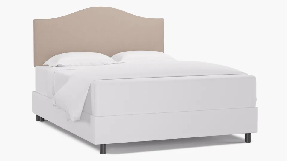 Camelback Headboard, Husk Everyday Linen, Queen