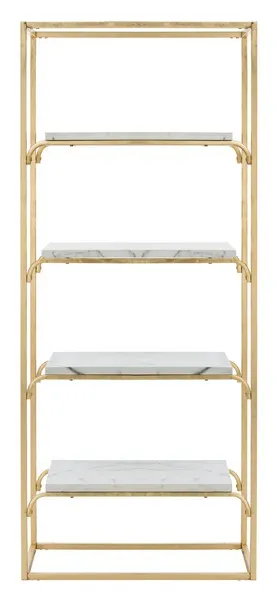 Fiora 4 Tier Etagere - Gold/White