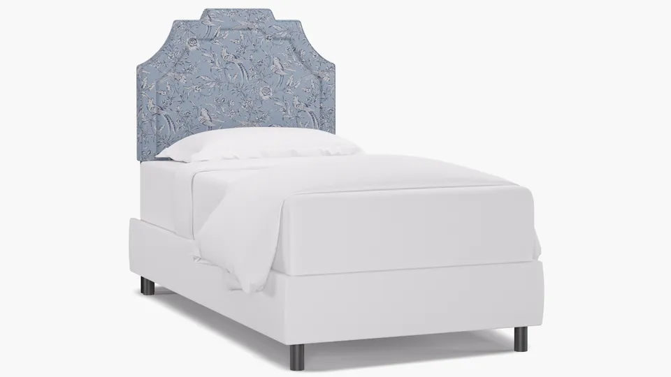 Art Deco Headboard, Blue Aviary, Twin