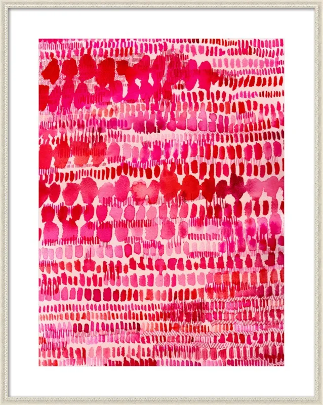 Pink and Red Watercolor Patterns Wall Art  by Paula Mills for Artfully Walls