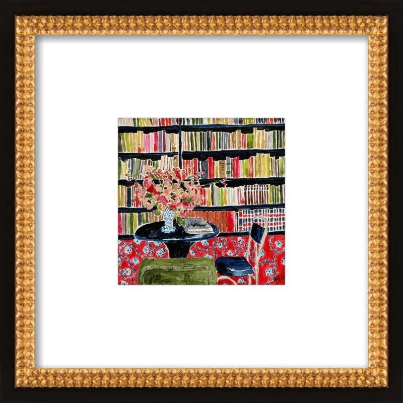 Books with Flowers by Kate Lewis for Artfully Walls