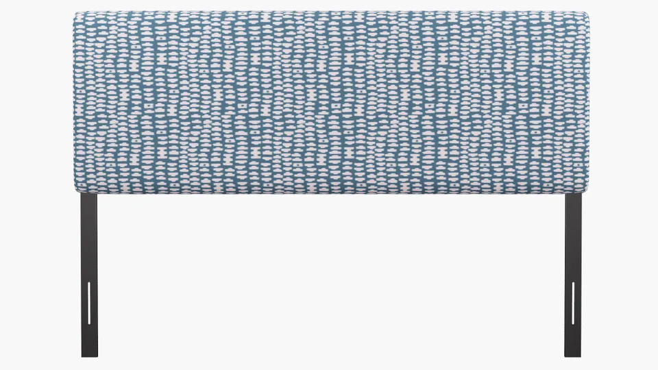 Square Back Headboard, Dusty Blue Odalisque, King