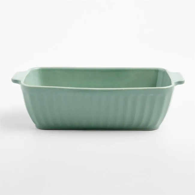 Tonal Green Fluted Ceramic 1-Lb. Loaf Baking Dish