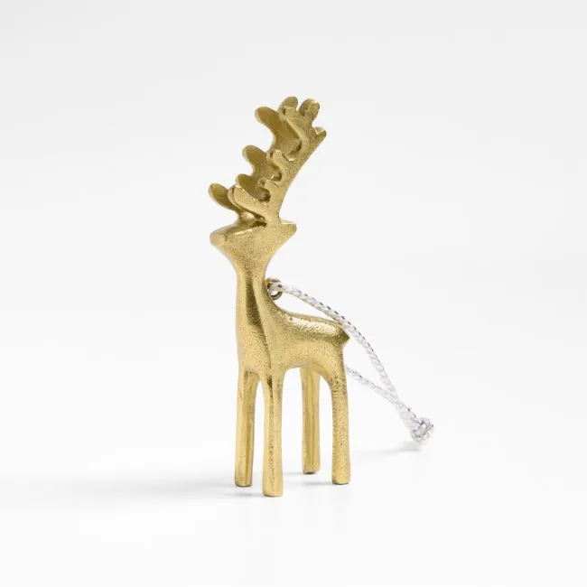 Brass Reindeer Christmas Tree Ornament