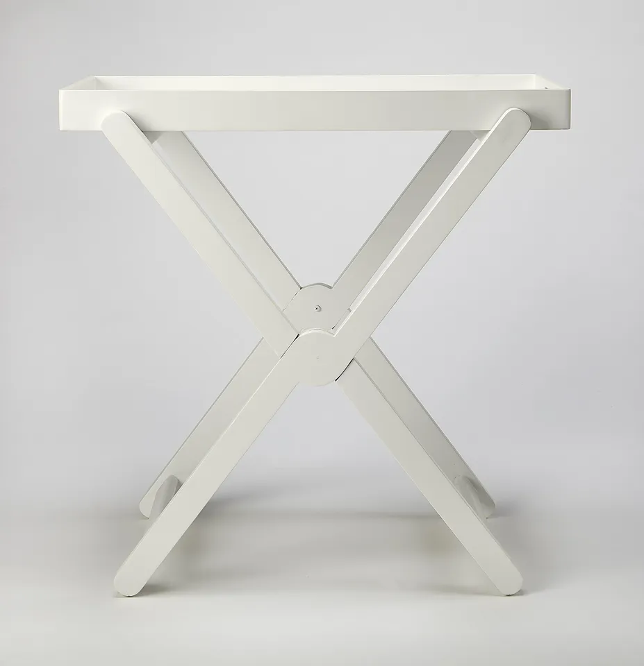 Edna White Tray Table