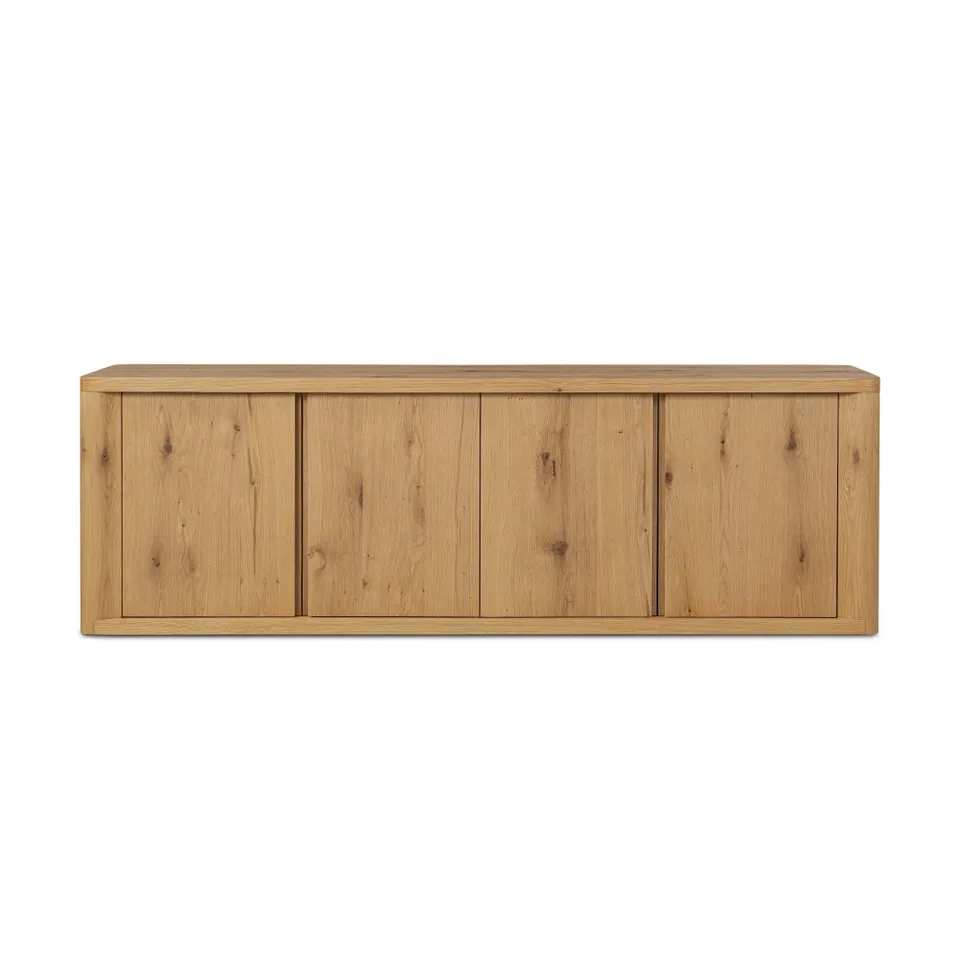 Novella Media Console - Natural Oak Veneer Thick Random
