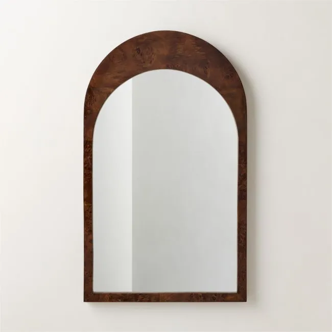Ria Burl Wood Arched Wall Mirror 24"x40"
