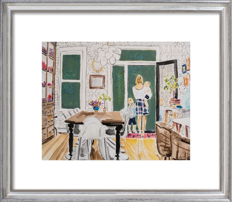Dining Room with Wallpaper by Kate Lewis for Artfully Walls