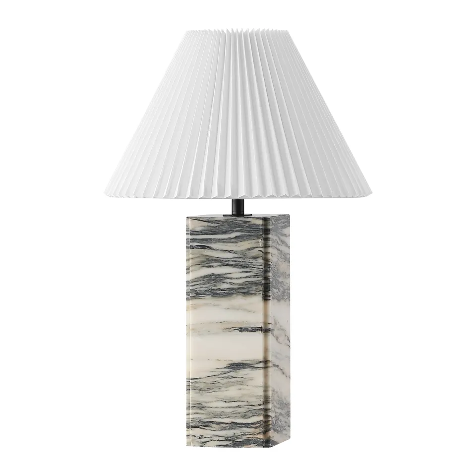 Safavieh Couture Mackenzie Sq Marble Table Lam - Cream/White