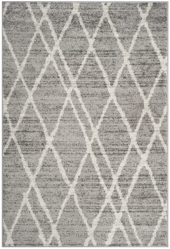 Arlo Home Woven Area Rug, ADR128B, Ivory/Silver,  6' X 9'