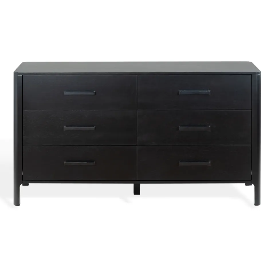 Abbiava 6 Drawer Wood Dresser - Black