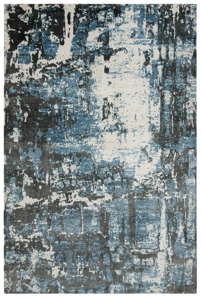Arlo Home Hand Loomed Area Rug, MIR268A, Blue/Grey,  6' X 9'