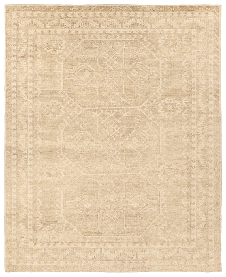 Aires Handknotted Oriental Tan/Taupe Area Rug (8'x10')