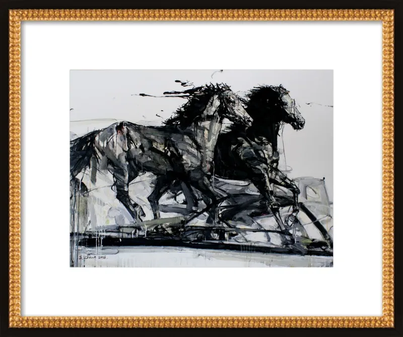 Black Stallions by Shao Y. Zhang for Artfully Walls