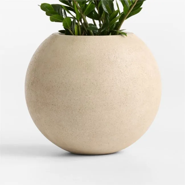 Sphere 17.5" x 20.0" Ivory Textured Indoor/Outdoor Planter