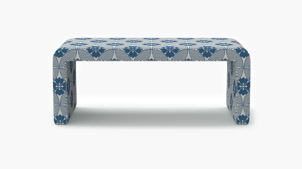 Waterfall Bench, Bright Navy Solaire