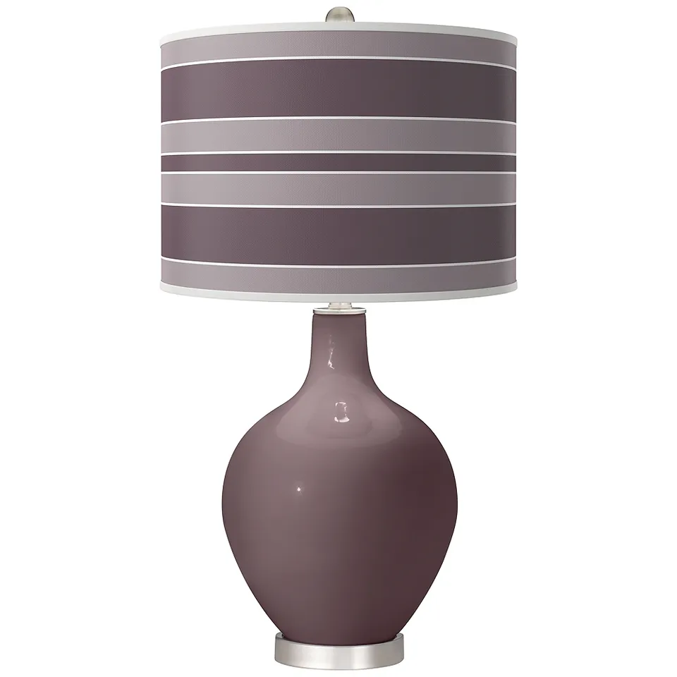Poetry Plum Bold Stripe Ovo Table Lamp