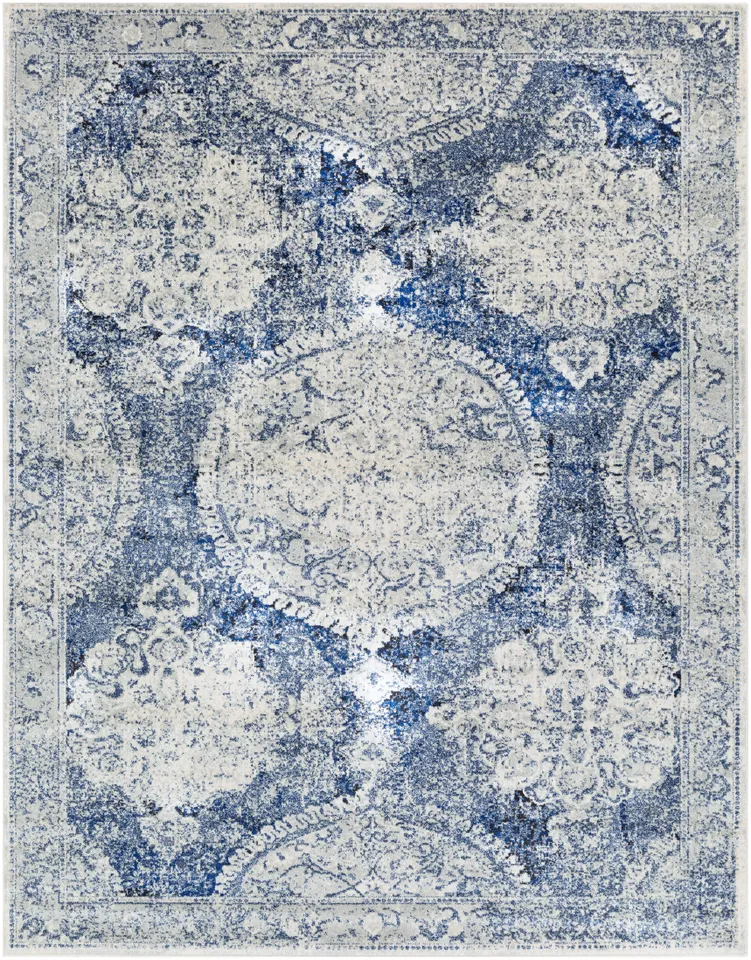 Harput Blue Indoor 9' x 12'6" Machine Woven Rug