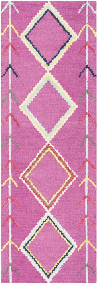 Arlo Home Hand Tufted Area Rug, BLG563R, Fuchsia/Multi,  2' 3" X 7'