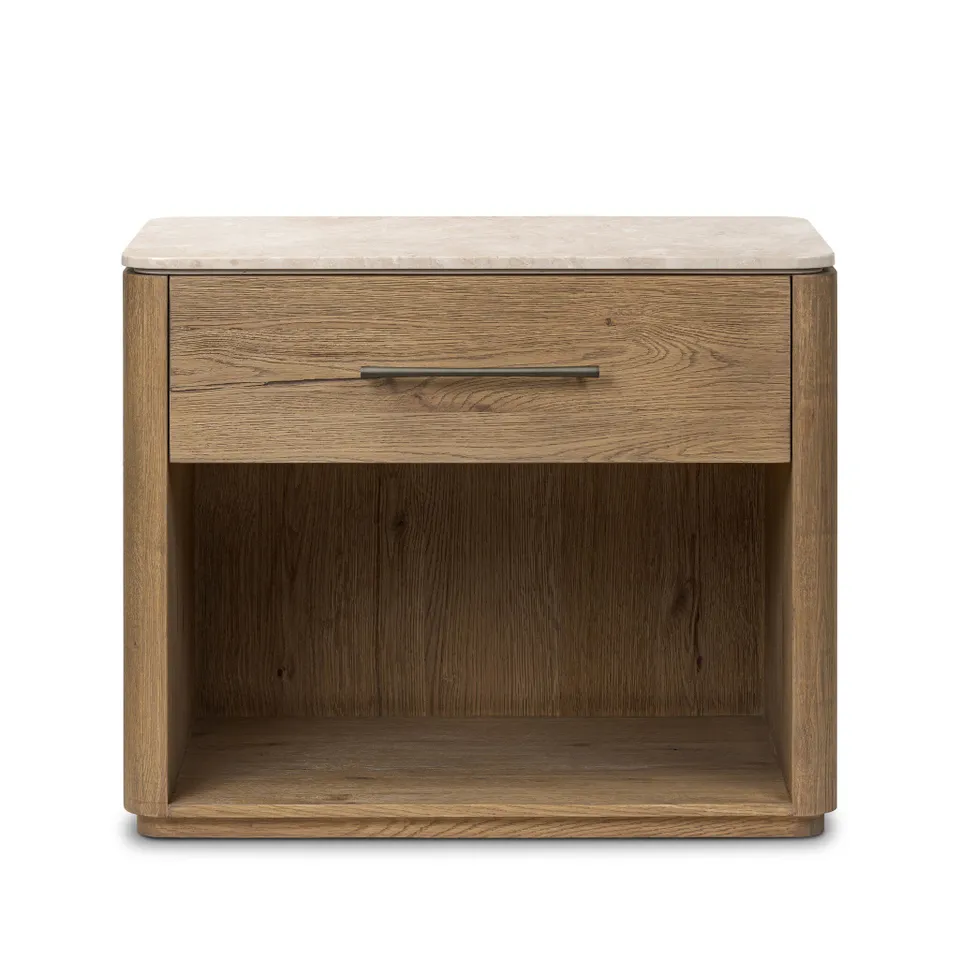 Raleigh Nightstand - Cappuccino Marble