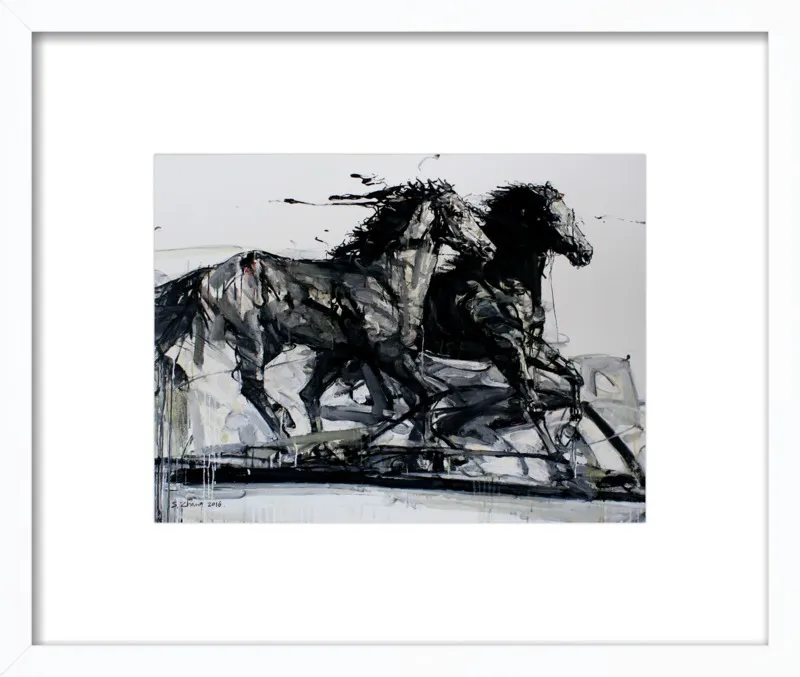Black Stallions by Shao Y. Zhang for Artfully Walls