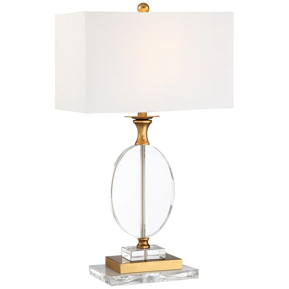 Possini Euro Valerie 28" Crystal Gold Table Lamp with Riser