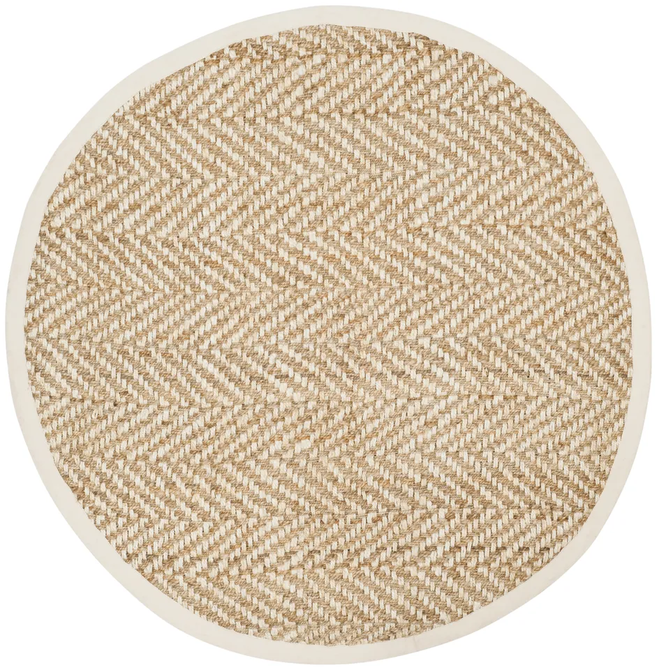 Arlo Home Hand Woven Area Rug, NF264A, Ivory/Natural,  4' X 4' Round