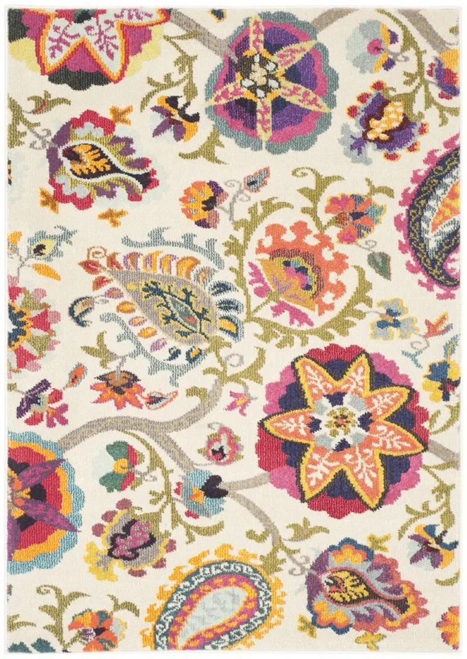 Arlo Home Woven Area Rug, MNC229A, Ivory/Multi,  2' 2" X 4'