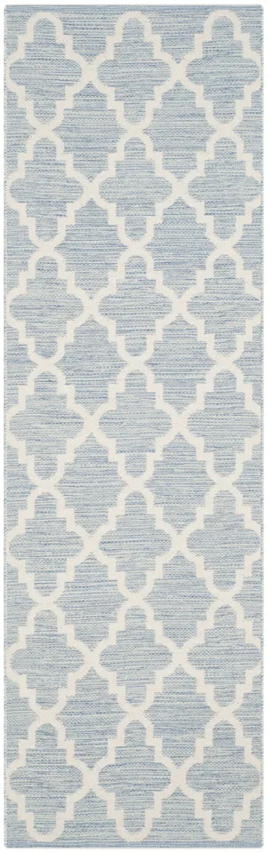 Arlo Home Hand Woven Area Rug, MTK810B, Light Blue/Ivory,  2' 3" X 7'