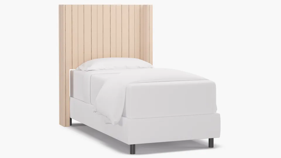 Modern Wingback Headboard, Charcoal Fritz, Twin