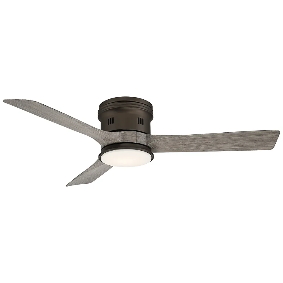 54" Casa Salerno Bronze Gray Damp LED Hugger Fan with Remote Control