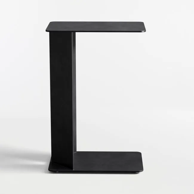 Cruz Black Steel 10" Rectangular C Table