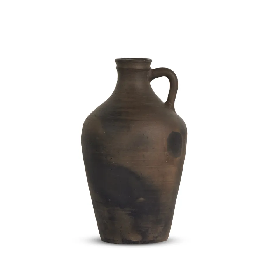 Kamari Vase-Aged Black Ceramic