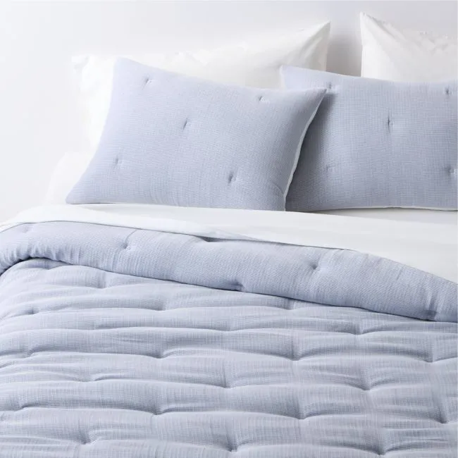 Organic Cotton Textured Blue King Comforter