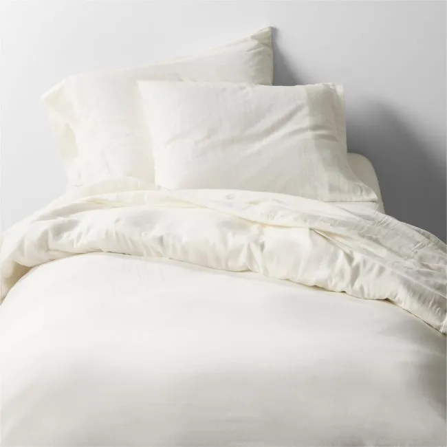 Supersoft Gauze Organic Cotton Pampas Ivory Twin XL Duvet Cover