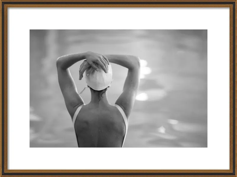 Woman Swimmer in a White Cap by Lucy Snowe for Artfully Walls