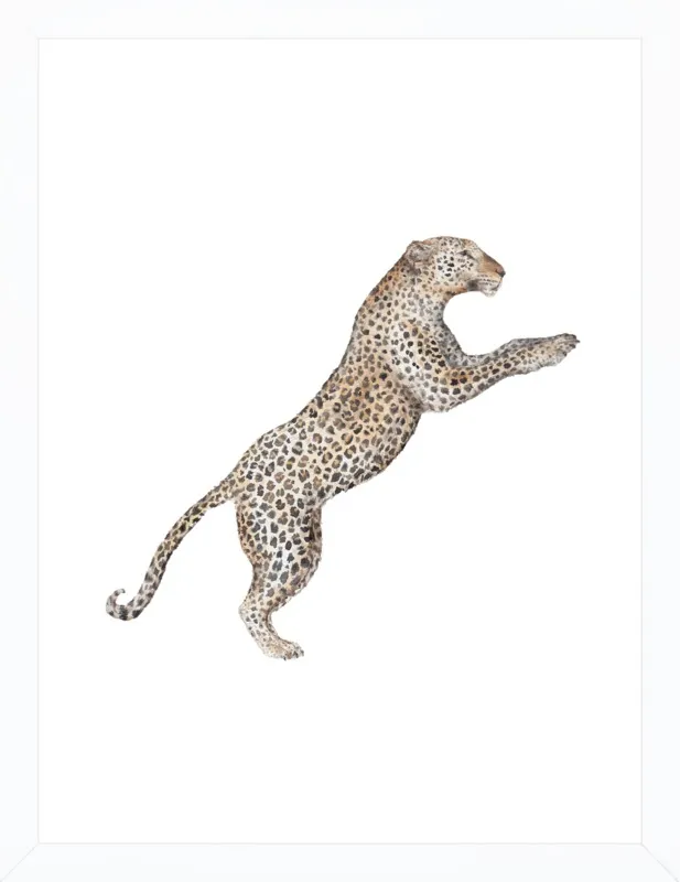 Leaping Leopard Watercolor by Lauren Rogoff for Artfully Walls